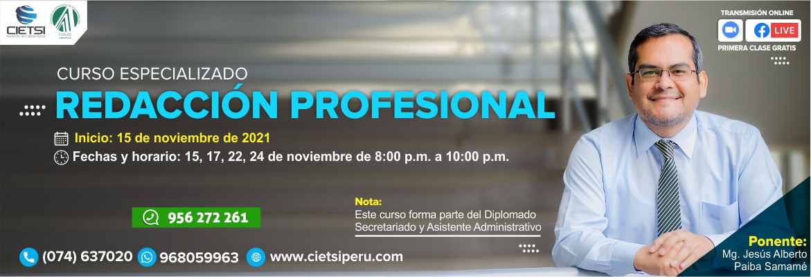 CURSO ESPECIALIZADO REDACCIÓN PROFESIONAL 2DA EDICIÓN 2021